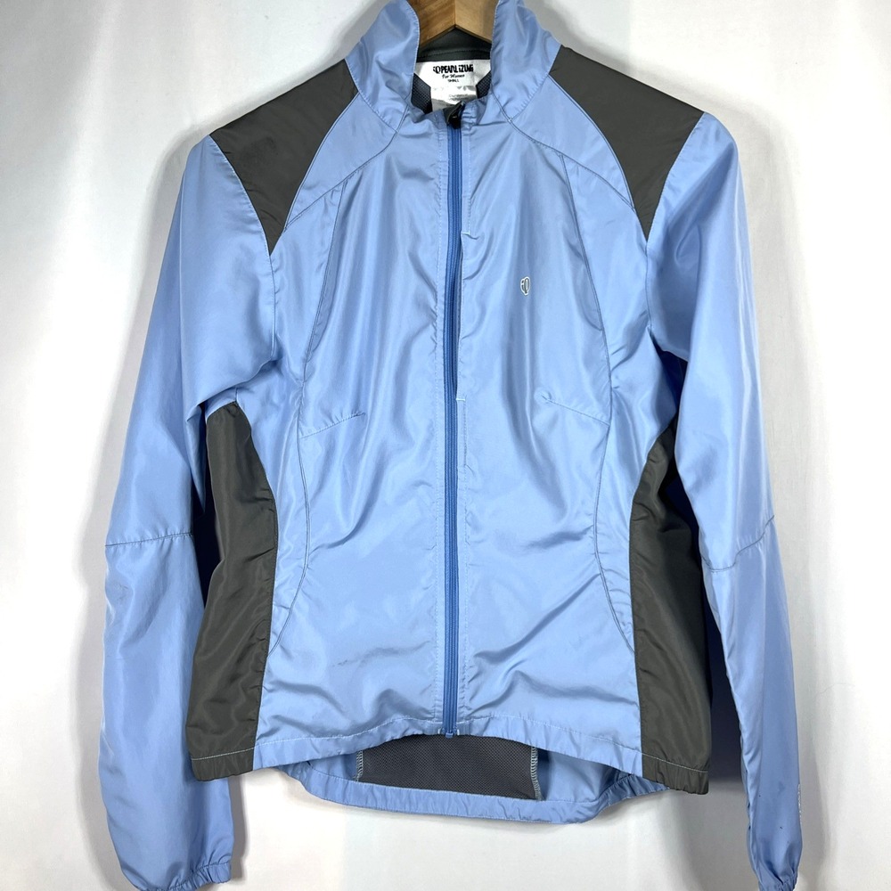 Pearl Izumi Womans Pale Blue Windbreaker‎ Biking Mesh Inserts Jacket Size Small